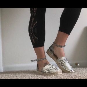 Snake print espadrille shoes